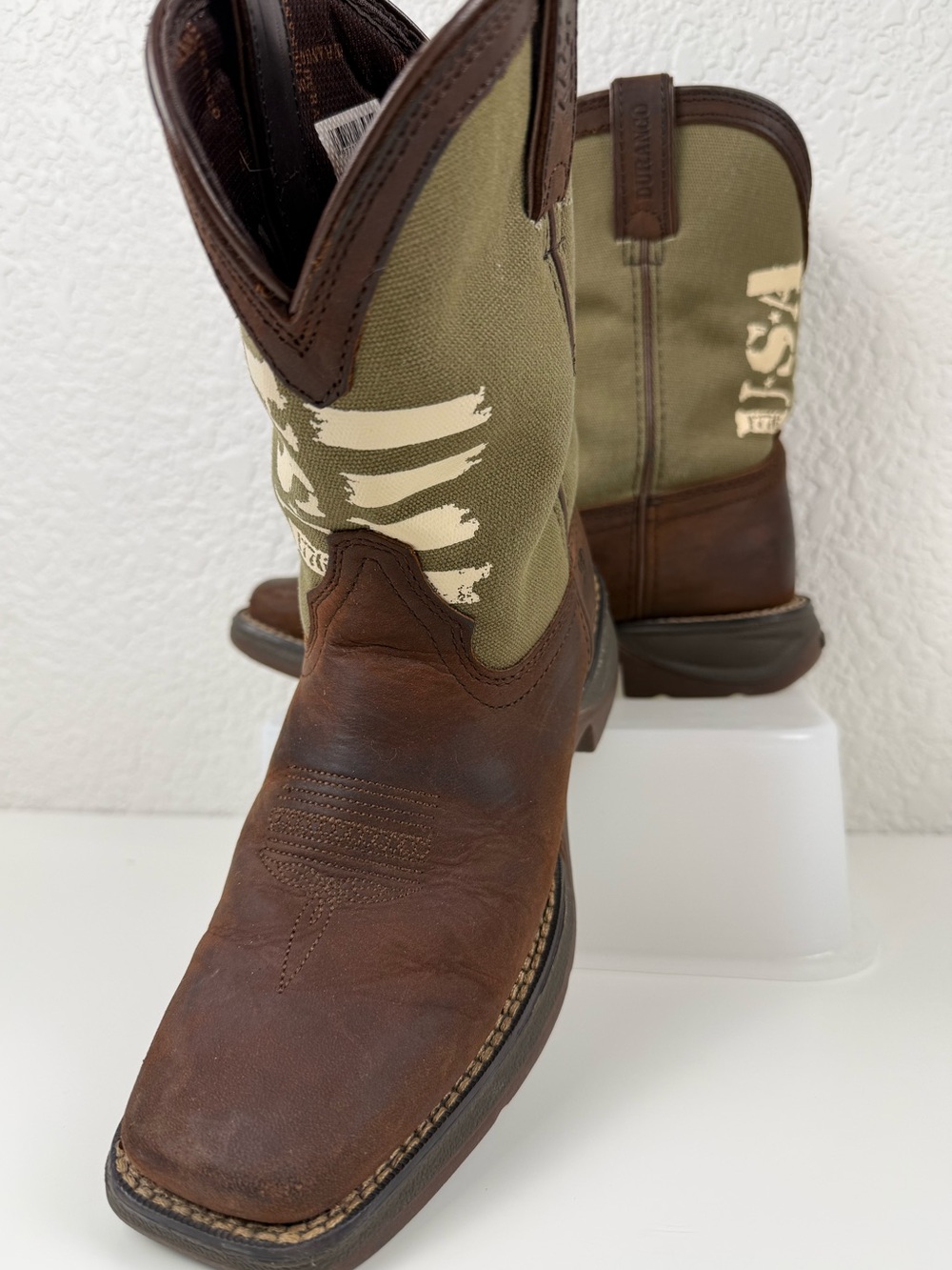 Durango Lil' Rebel USA Flag Army Western Cowboy Boots | Size 3M